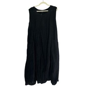 Dress To Kill Black Textured Sleeveless Midi Dress One Size Lagenlook Bubble Hem